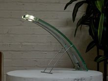 Vintage 1970s Curved Glass Sculptural Table Lamp