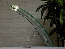 Vintage 1970s Curved Glass Sculptural Table Lamp