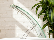 Vintage 1970s Curved Glass Sculptural Table Lamp