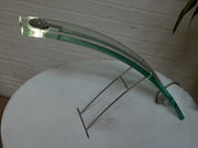 Vintage 1970s Curved Glass Sculptural Table Lamp