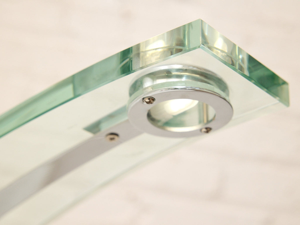 Vintage 1970s Curved Glass Sculptural Table Lamp