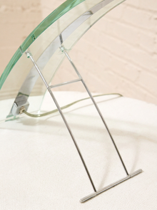 Vintage 1970s Curved Glass Sculptural Table Lamp