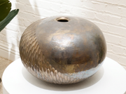 Raku-Style Textured Bronze Ceramic Vase