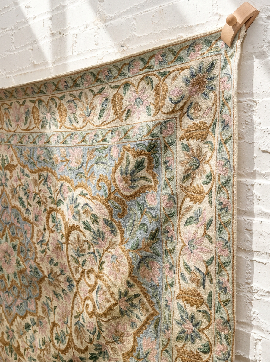 Vintage Floral Needlepoint Tapestry