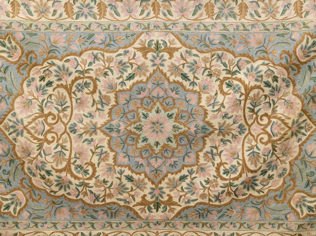 Vintage Floral Needlepoint Tapestry