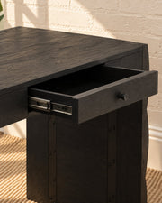 Sydney One-Drawer Sculptural Desk in Charcoal