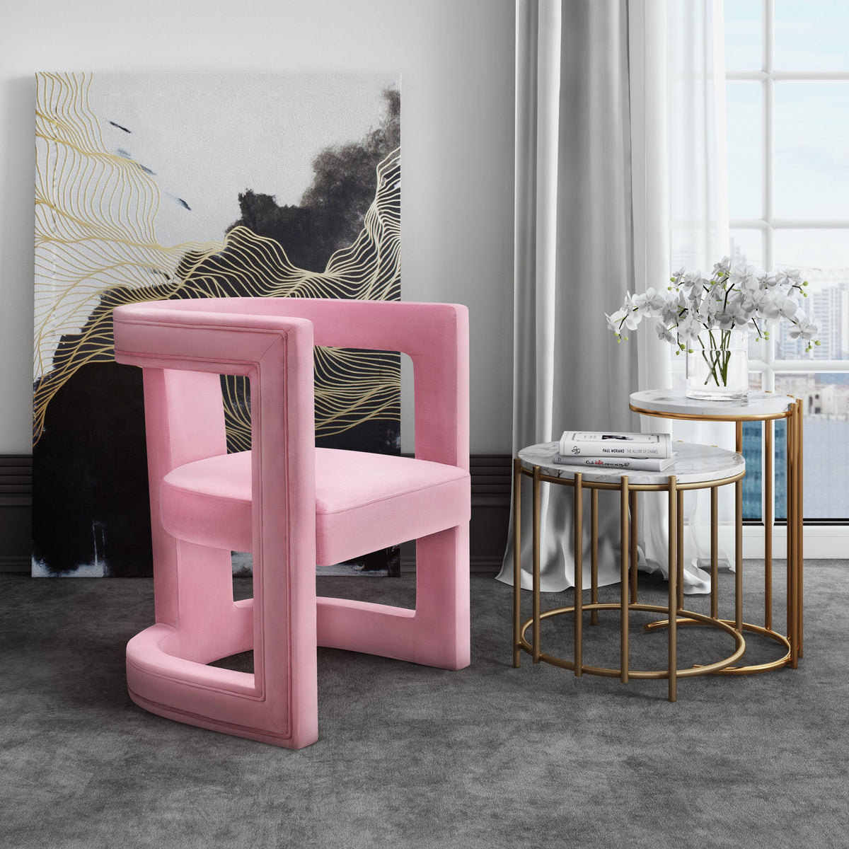 Ada Performance Velvet Accent Chair