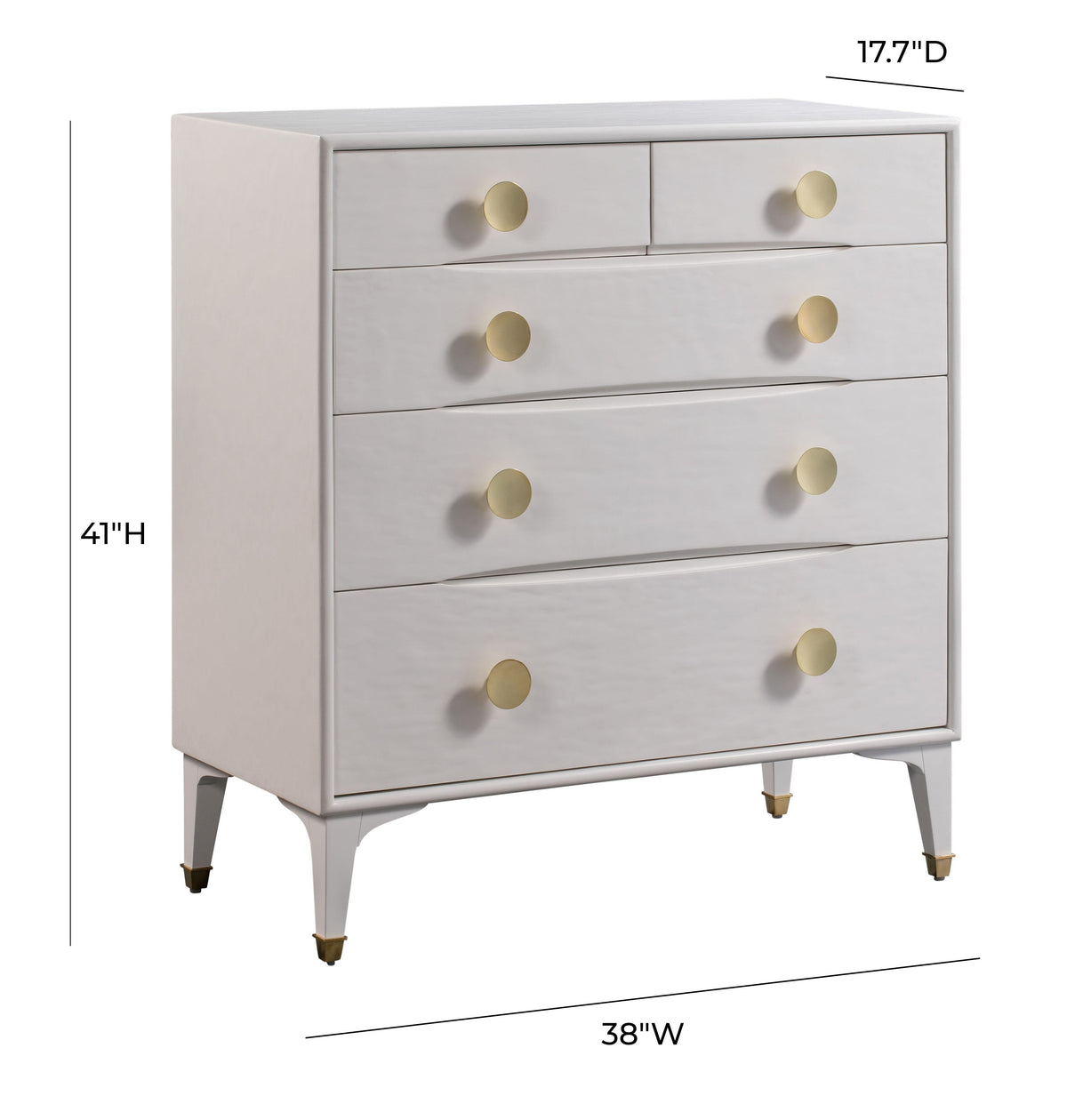Divine 38" White 5-Drawer Chest