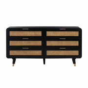 Christine 62" Black 6-Drawer Dresser