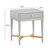 Julieta 19" Acacia Wood Nightstand With Drawer