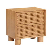 Miles 22" Natural Wood 2-Drawer Nightstand