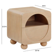 Moonrise 20" Natural Ash Nightstand With Drawer