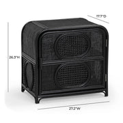 Tina 27" Rattan Nightstand With Storage