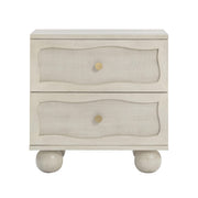 Grappa 22" Wood & Raffia Wavy 2-Drawer Nightstand
