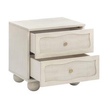Grappa 22" Wood & Raffia Wavy 2-Drawer Nightstand