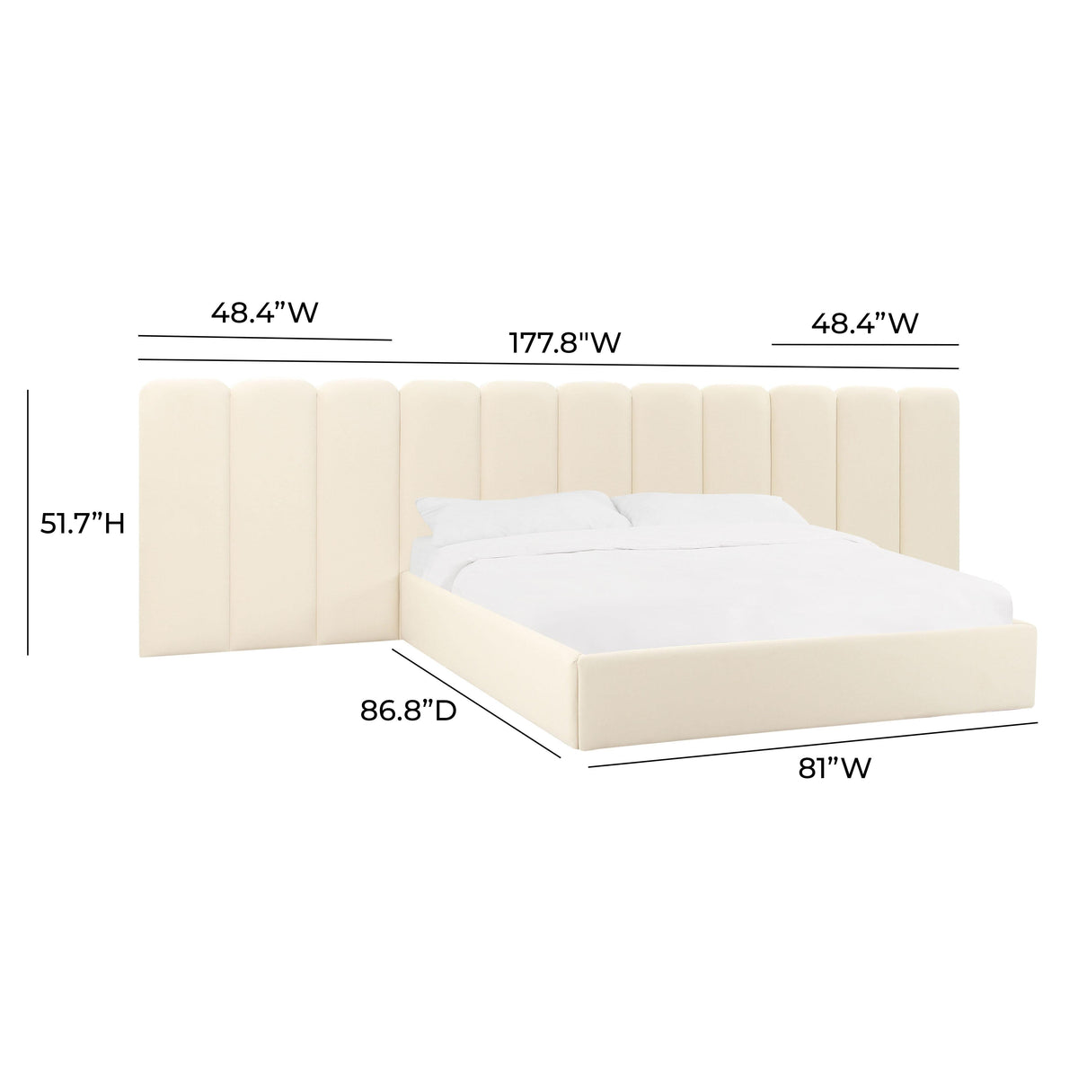 Palani Performance Velvet Headboard Wings