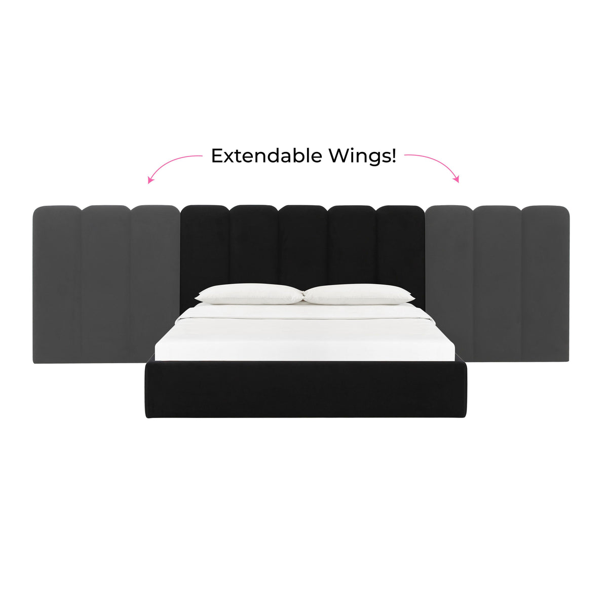 Palani Performance Velvet Headboard Wings