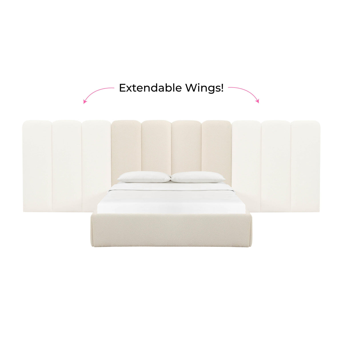 Palani Cream Performance Boucle Wings - Queen or King (Set of 2)