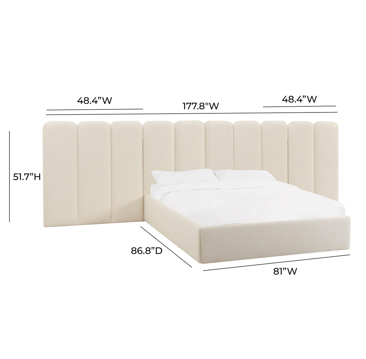 Palani Cream Performance Boucle Wings - Queen or King (Set of 2)
