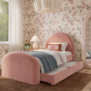 Moon Rose Upcycled Contract-Grade Chenille Twin Trundle Bed