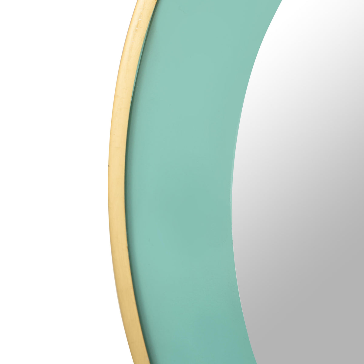 Lucille 24" Turquoise and Brass Round Wall Mirror