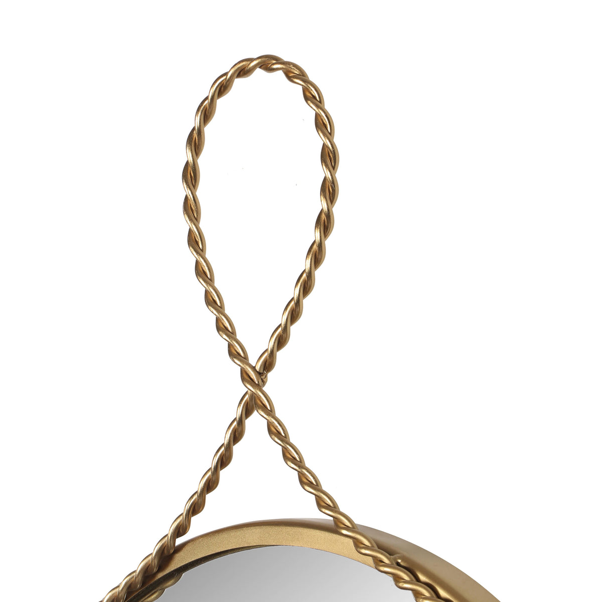 Ravina 24"X31" Braided Brass Round Wall Mirror