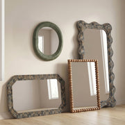 Orpheus 22"X28" Forest Green Lightweight Faux Stone Thick Wall Mirror