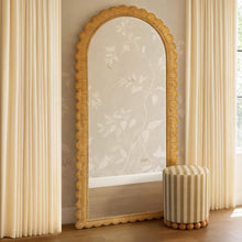 Bama 48"X79" Jumbo Natural Rattan Arched Wall Mirror