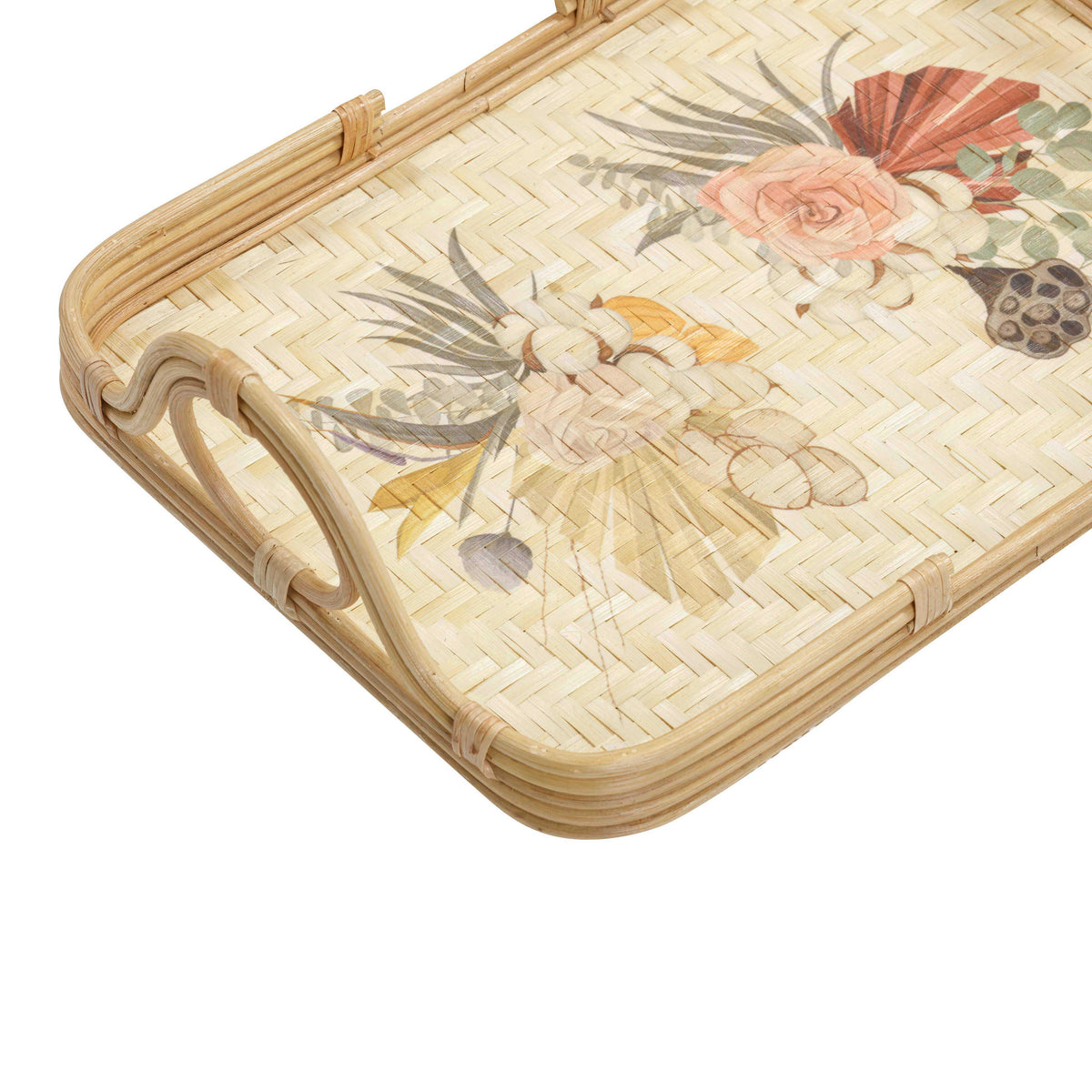 Corey Floral Bamboo Tray