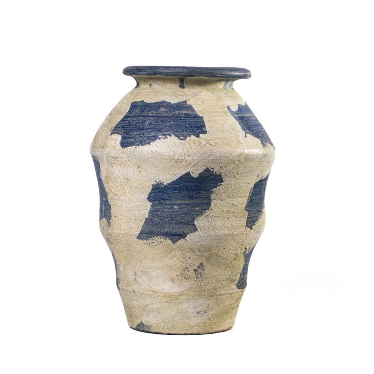 Visha Cream and Blue Terracotta Decorative Vase