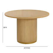 Chelsea 47" Oak Wood Round Dining Table
