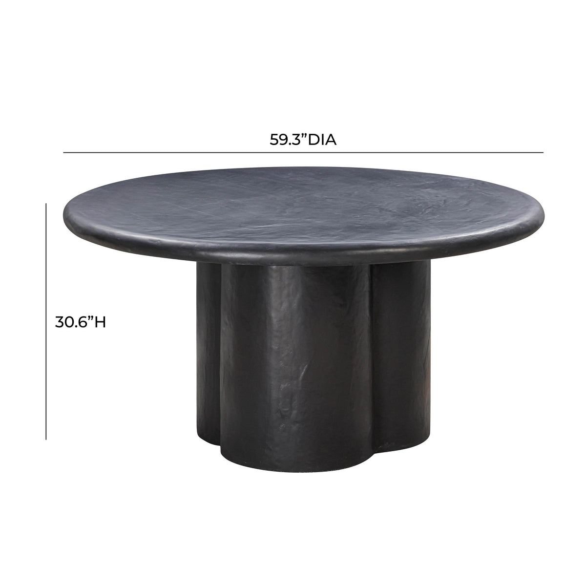 Elika 59" Faux Plaster Indoor / Outdoor Round Dining Table