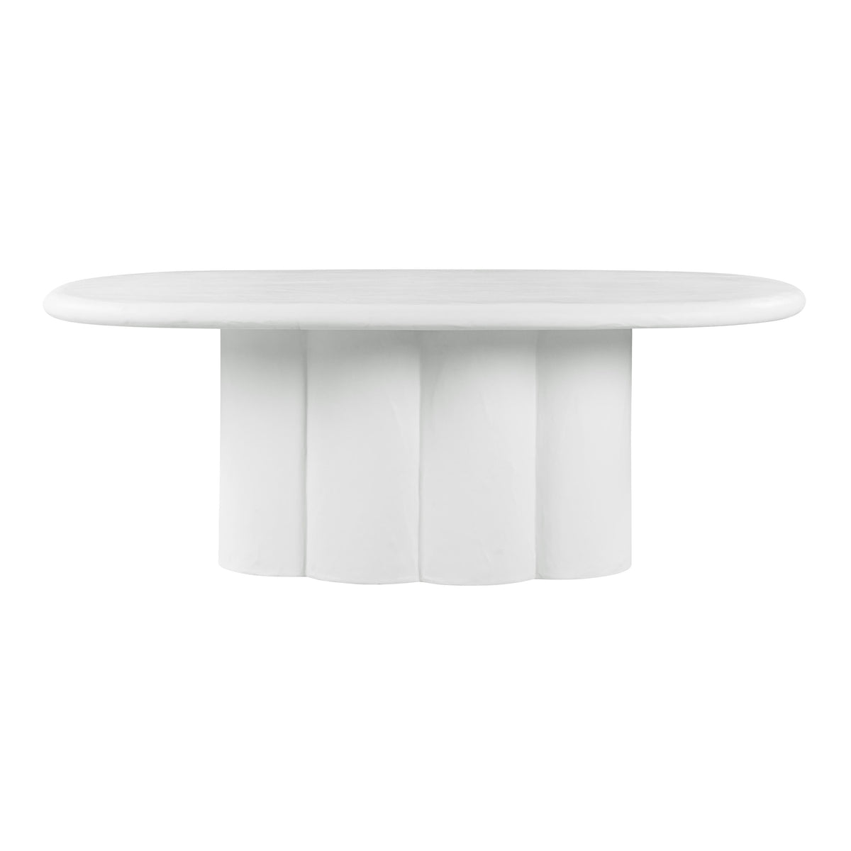 Elika 80" Faux Plaster Indoor / Outdoor Oval Dining Table