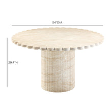 Blossom 54" Washed Faux Travertine Finish Indoor/Outdoor Round Dining Table