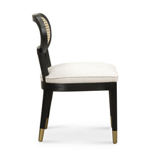 Cosette Black Dining Chair in Cream Performance Linen