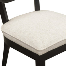 Cosette Black Dining Chair in Cream Performance Linen