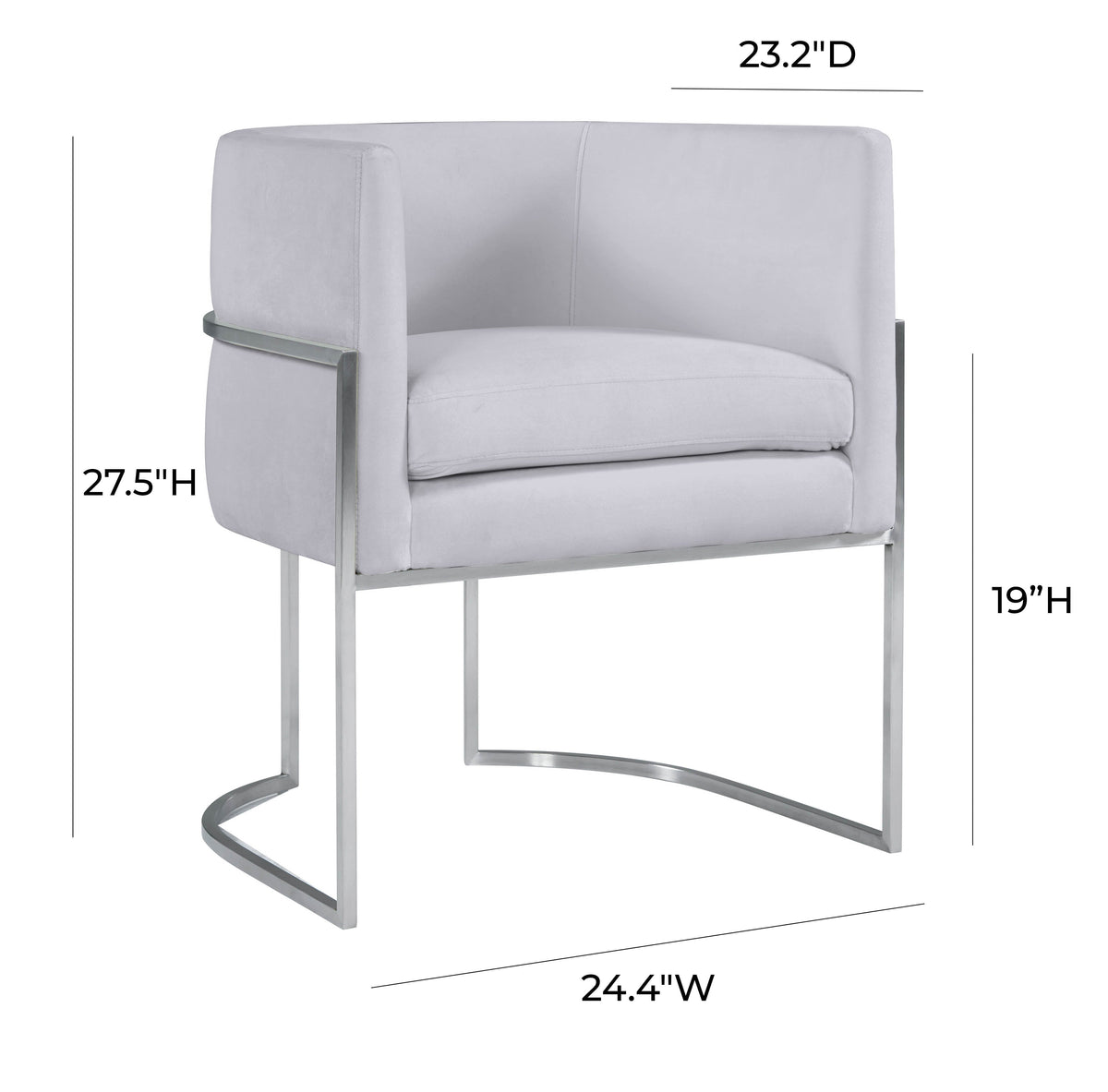 Giselle Performance Velvet Dining Chair with Silver Base by Inspire Me! Home Decor