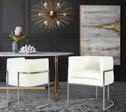 Giselle Performance Velvet Dining Chair with Silver Base by Inspire Me! Home Decor