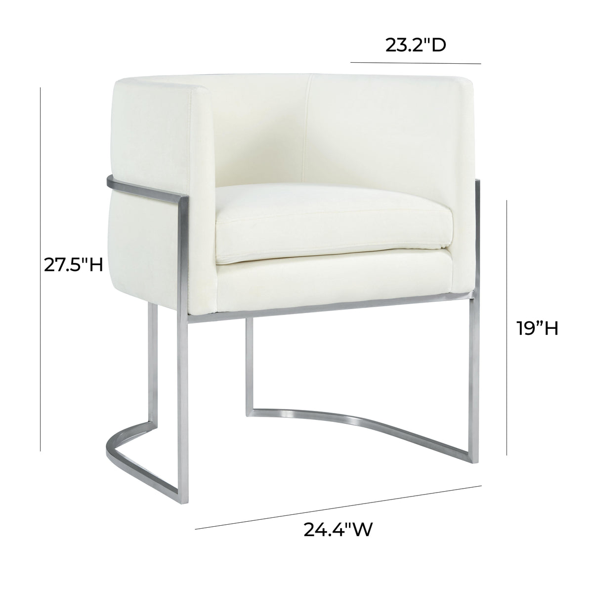 Giselle Performance Velvet Dining Chair with Silver Base by Inspire Me! Home Decor