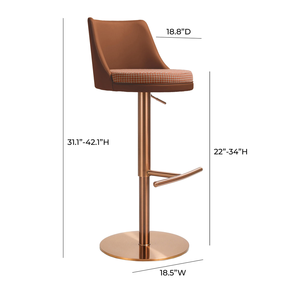 Reagan Performance Vegan Leather Adjustable Stool