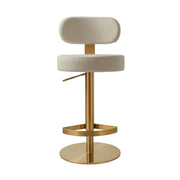Primrose Cream Textured Performance Fabric Adjustable Stool