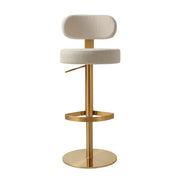 Primrose Cream Textured Performance Fabric Adjustable Stool