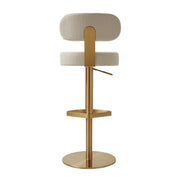 Primrose Cream Textured Performance Fabric Adjustable Stool
