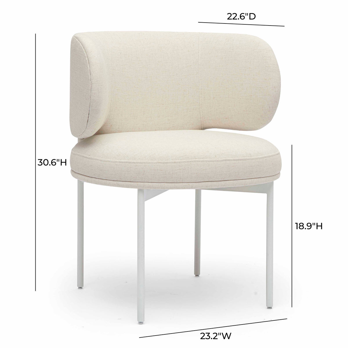 Maureen Cream Performance Upcycled Linen Dining Chair