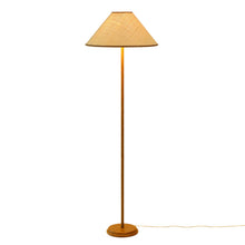 Keria Natural Vegan Leather and Raffia Contract-Grade Floor Lamp