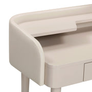 Penelope 45" Vegan Leather Wrapped Vanity Desk With Drawer