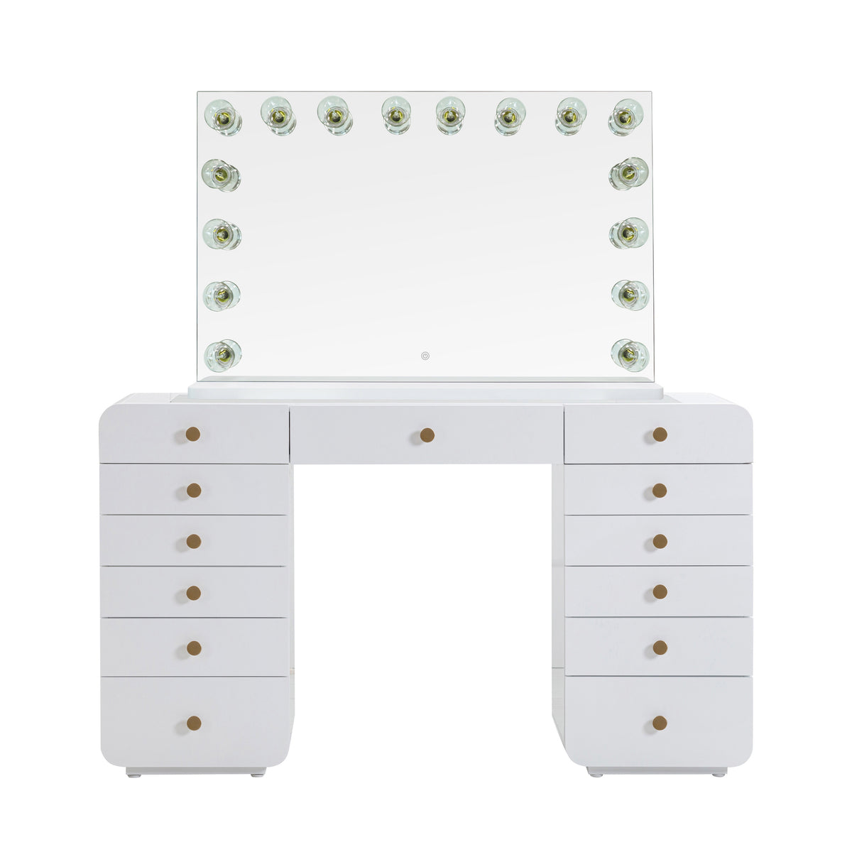 Hollywood 56" White Desk with Vanity Mirror