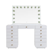 Hollywood 56" White Desk with Vanity Mirror