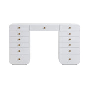 Hollywood 56" White Desk with Vanity Mirror