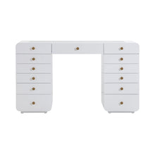Hollywood 56" White Desk with Vanity Mirror